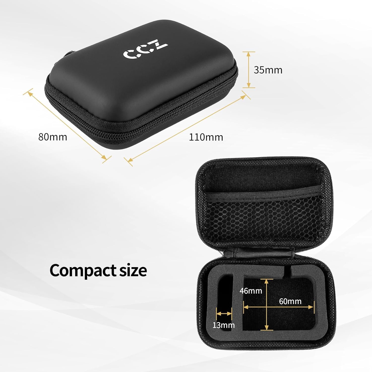 Estuche IEM KZ ZS10 Pro para monitor intrauricular, estuche para auriculares CCZ ZC02 con mosquetón, bolsa de almacenamiento de viaje EVA para CCA CRA, Shure SE215, Moondrop Chu, CCZ Melody, KBEAR KS1