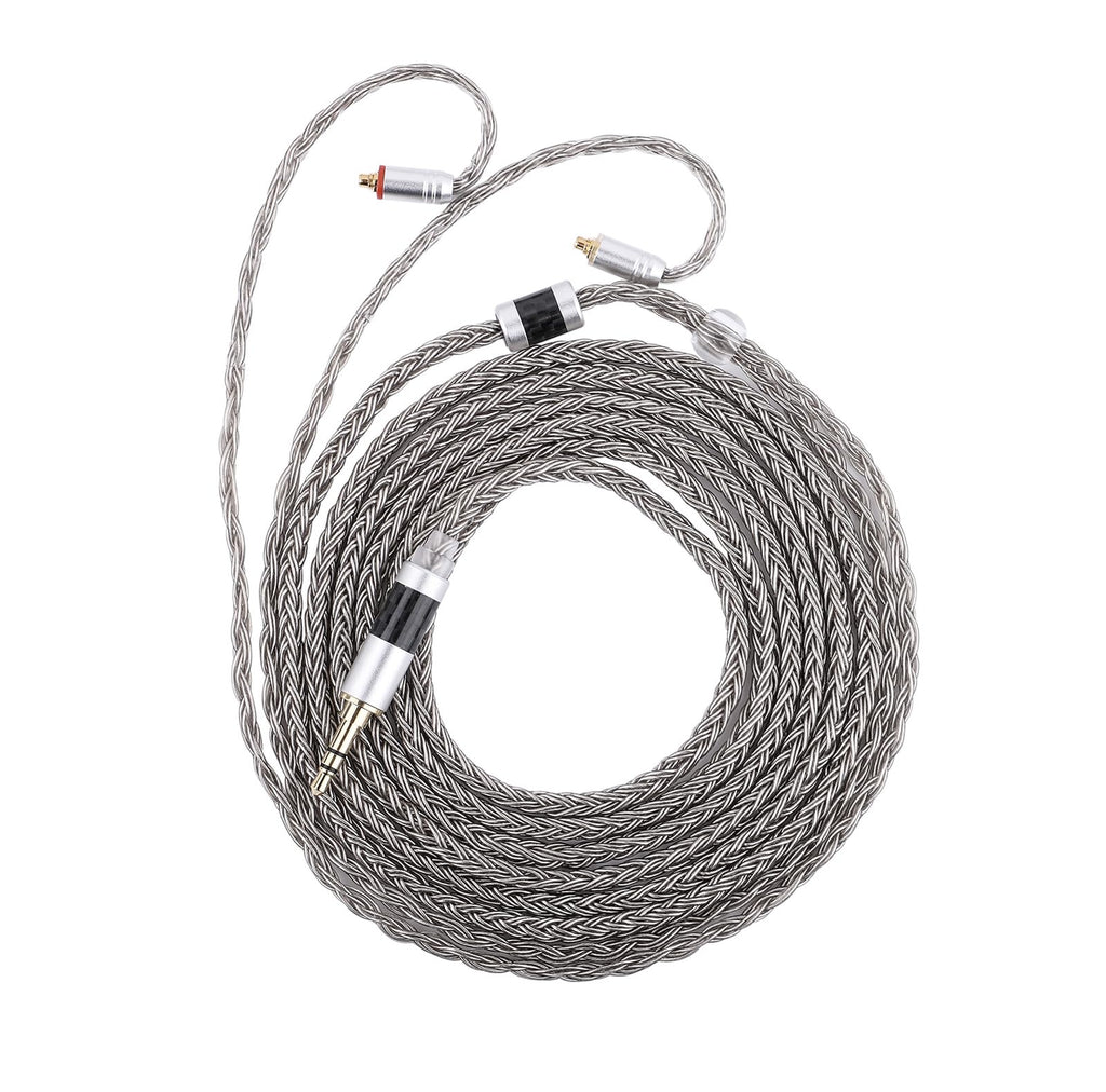 Linsoul Tripowin Zonie IEM Cable, 2m Long Earbud Cord, 16 Core Silver Plated Earphone Cable, in Ear Monitor Wire for Audiophile Musician (2Pin)