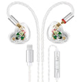 Vibes 202MC USB-C Wired Earbuds - USBC HiFi in Ear Headphones for iPhone 17/16/15 - Noise Isolating Ear Buds w/ Mic - Clear Sound, Deep Bass & Comfort-Fit Earphones - Silver Plated Cord, Carrying Case