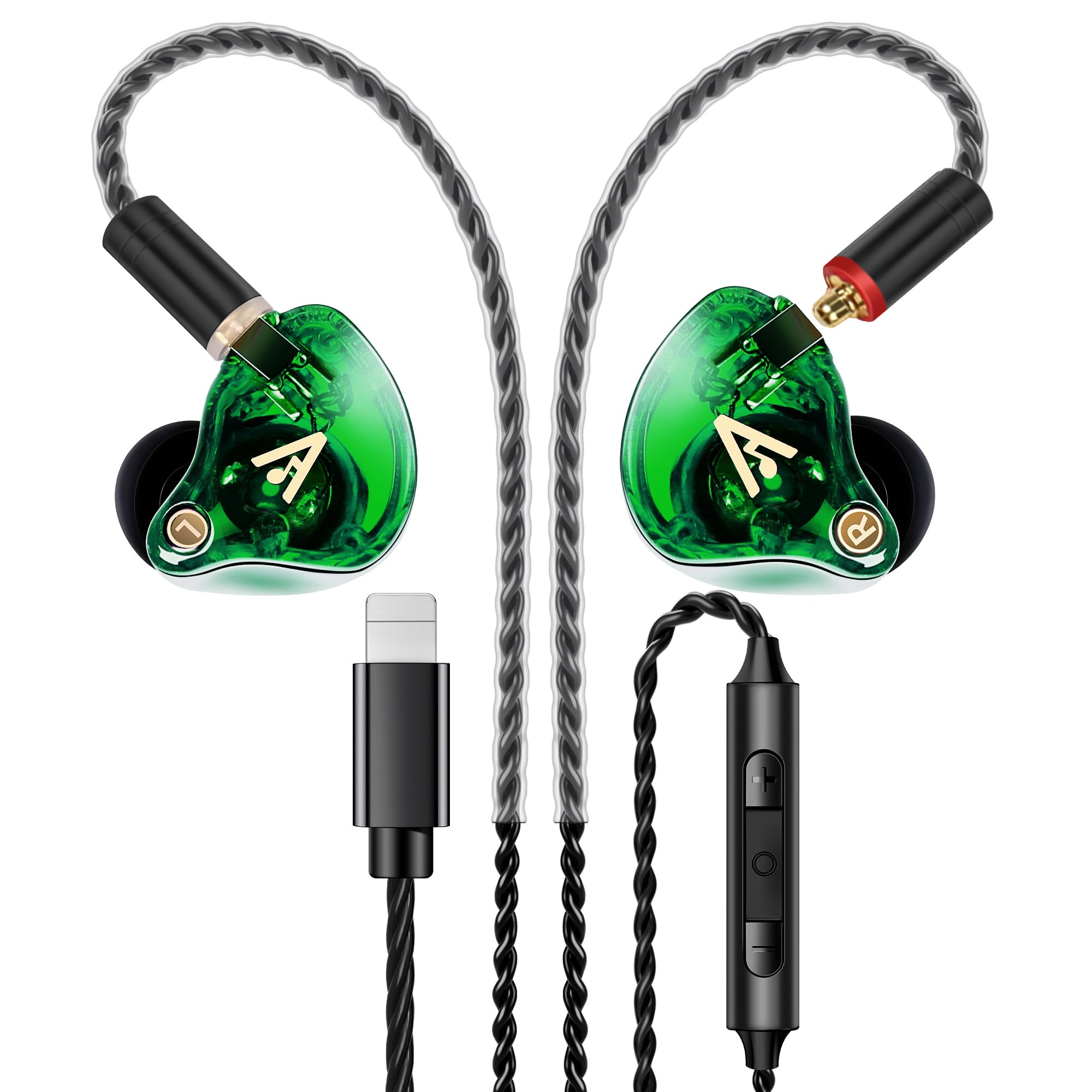 Vibes 202MC USB-C Wired Earbuds - USBC HiFi in Ear Headphones for iPhone 17/16/15 - Noise Isolating Ear Buds w/ Mic - Clear Sound, Deep Bass & Comfort-Fit Earphones - Silver Plated Cord, Carrying Case