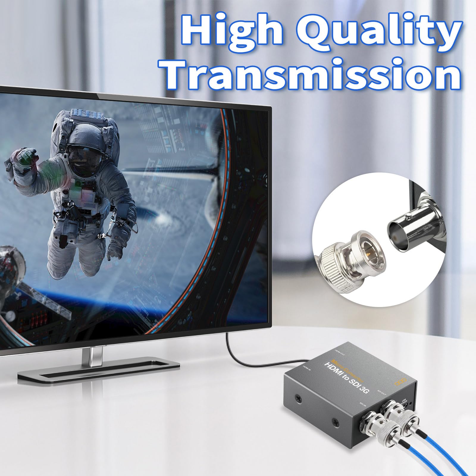Superbat 2ft BNC Male to Male HD HDSDI 3G 4K 6K Video Cable for Splitter Converter Monitor Switcher, Supports HD-SDI/3G-SDI Video (2-Pack)