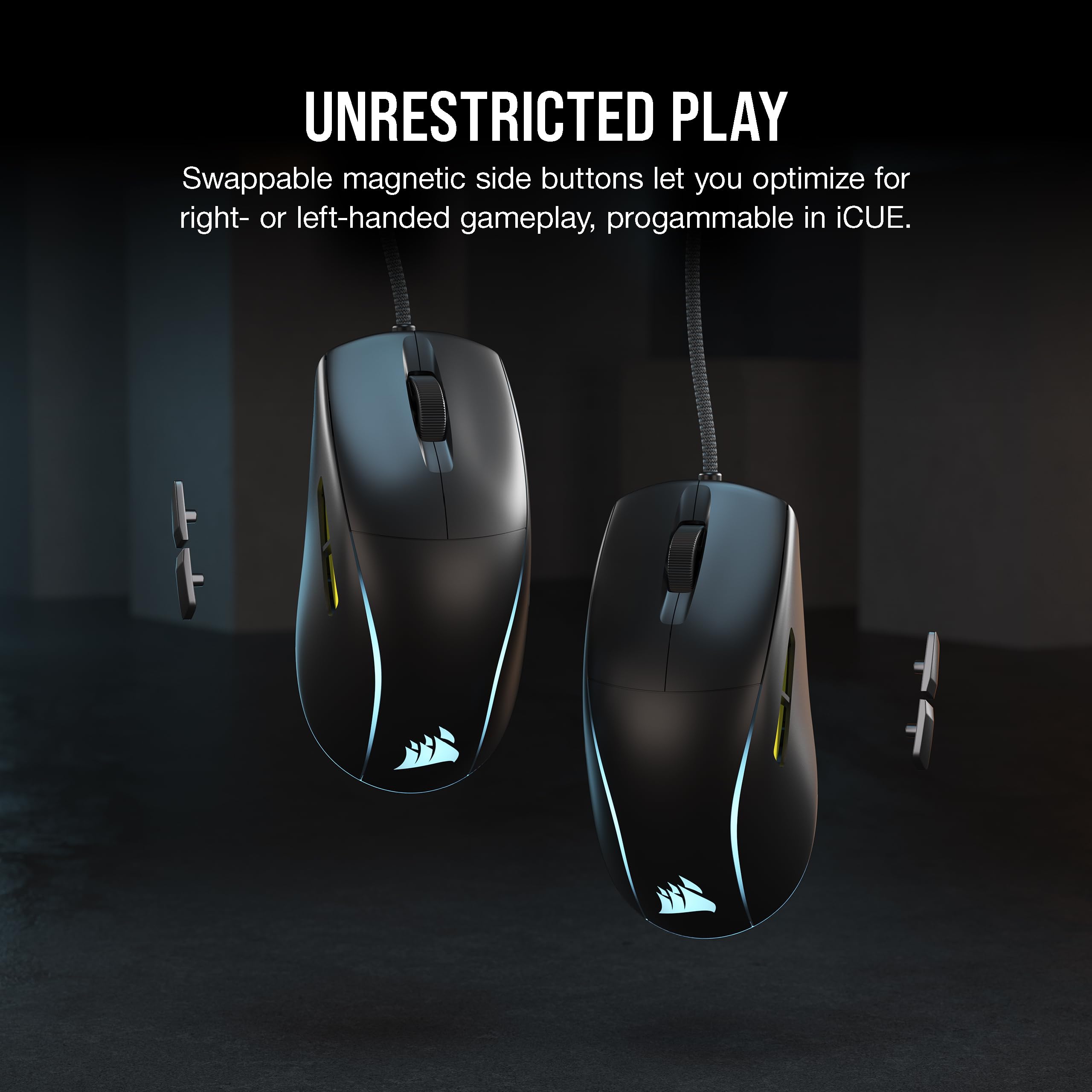 Corsair M75 Wireless Gaming Mouse - 26,000 DPI, Lightweight FPS Design, Swappable Side Buttons, iCUE Compatible, Black