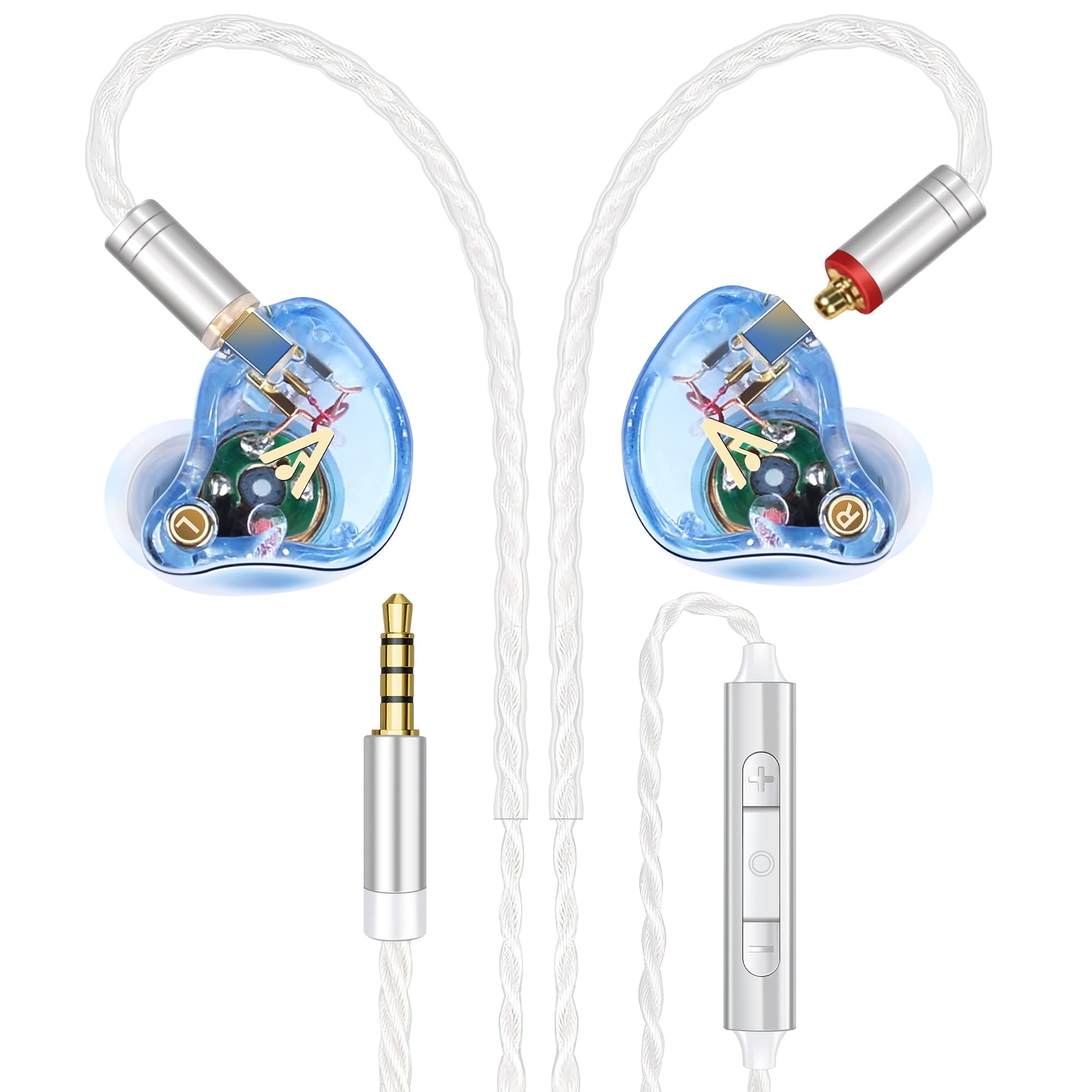 Vibes 202MC USB-C Wired Earbuds - USBC HiFi in Ear Headphones for iPhone 17/16/15 - Noise Isolating Ear Buds w/ Mic - Clear Sound, Deep Bass & Comfort-Fit Earphones - Silver Plated Cord, Carrying Case