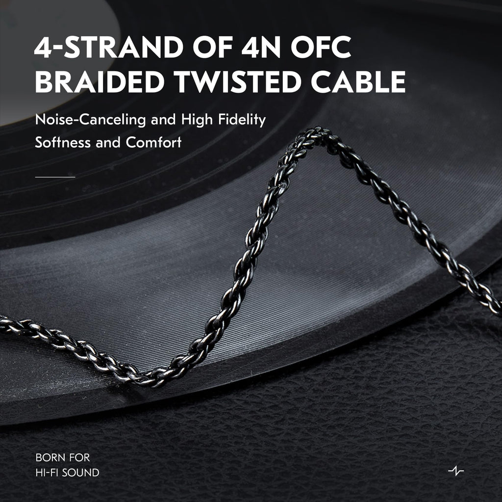 KZ ZS10 PRO Cable 2M IEM Cable in Ear Monitor Cable with 3.5mm Plug for KZ ZS 10 PRO/ZS10 PRO X/EDX PRO/ZAR/Castor/ZSN PRO/ZSN PRO X/ES4/ZSR//ZS10 PRO 2/ZS12 PRO X (3.5mm Without Mic, QDC)