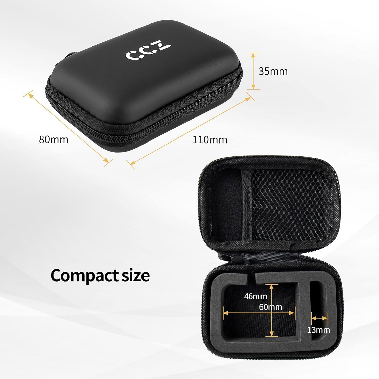 Estuche IEM KZ ZS10 Pro para monitor intrauricular, estuche para auriculares CCZ ZC02 con mosquetón, bolsa de almacenamiento de viaje EVA para CCA CRA, Shure SE215, Moondrop Chu, CCZ Melody, KBEAR KS1