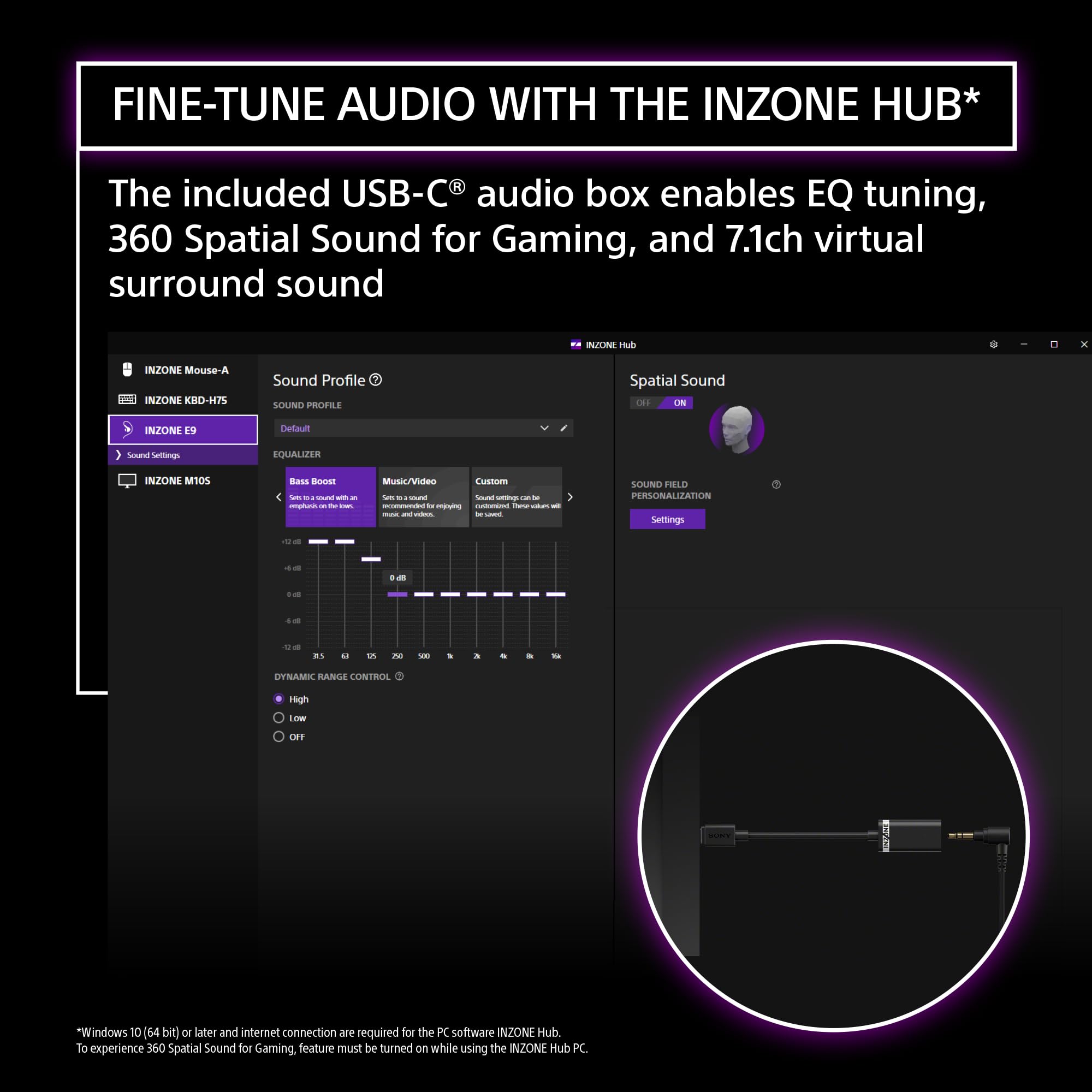 Sony INZONE E9 Wired in-Ear Monitor for Gaming, Tuned for FPS Games, Sound Isolating Earbuds, Comfortable Fit, Low Profile Design, 360 Spatial Sound, Case Included, Developed with Fnatic, Black