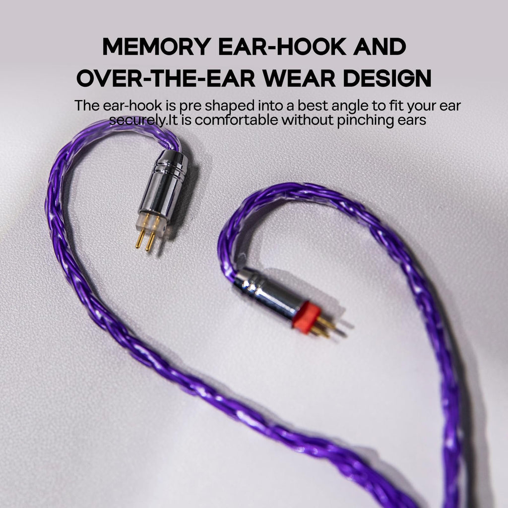 Linsoul Tripowin Zonie IEM Cable, 16 Core Silver Plated Earphone Upgraded Cords, 1.25m SPC in Ear Monitor Cable for 7hz Zero:2 Orchestra Lite Cadenza Hype4 Supermix4(2pin 0.78mm, 4.4mm)(Grey)