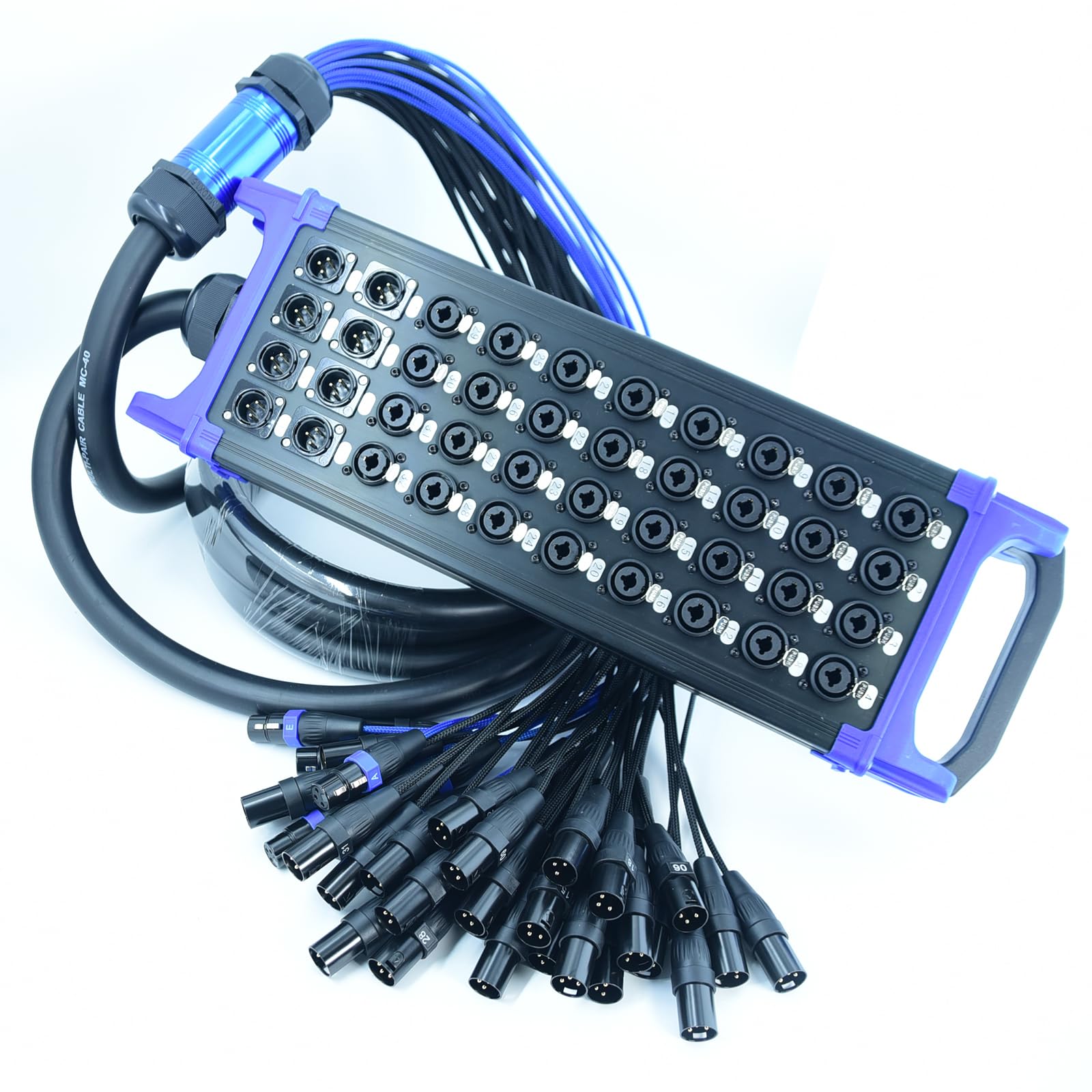 Arklove 32 Send Female 8 Return Male 40-Channel Low Profil XLR 1/4" TRS Send Sub Combo Splitter Snake Cable 10ft