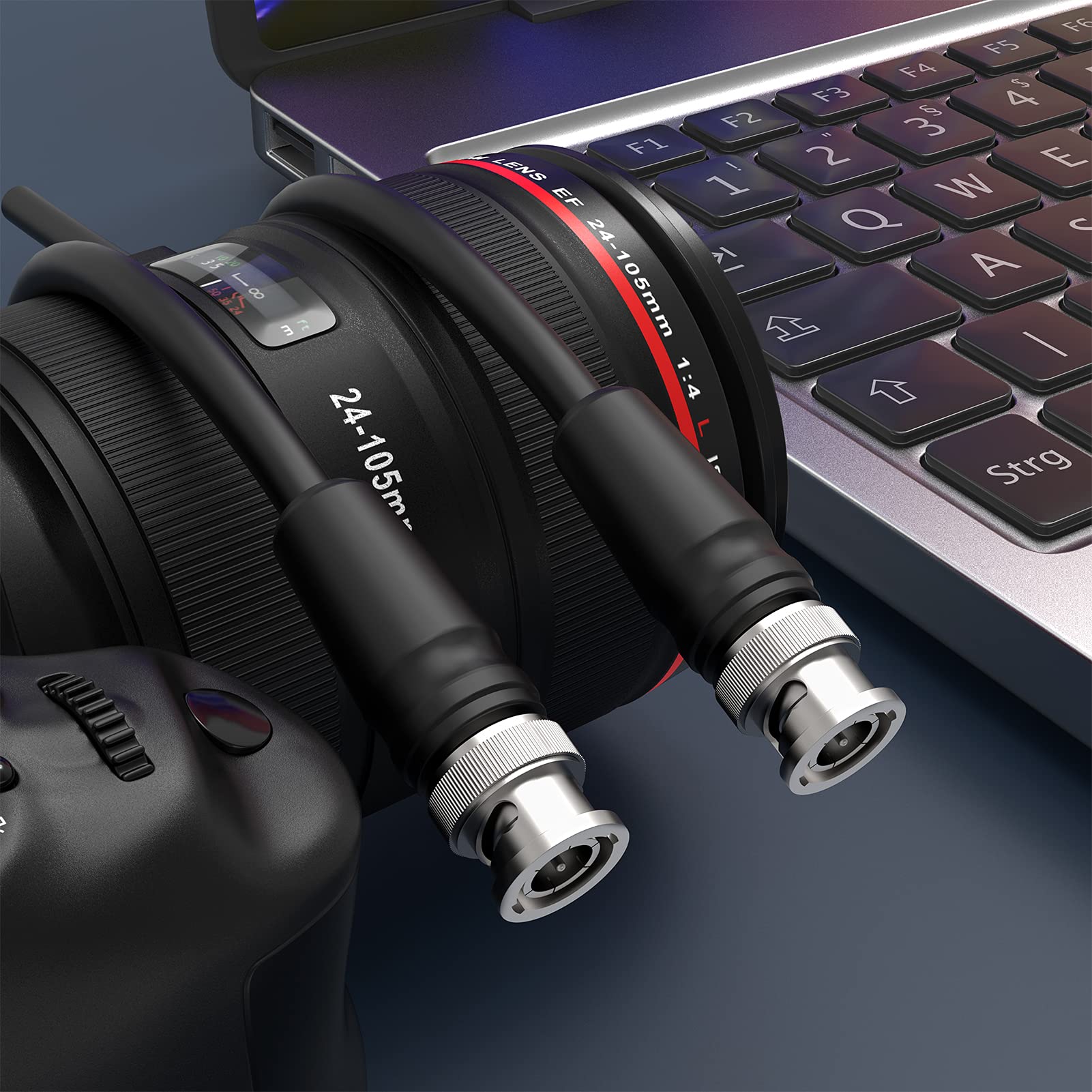 12G SDI Cable 25FT, 16AWG RG11 Supports 12G/6G/3G/HD-SDI, 4K 60Hz BNC Cable for Blackmagic, Security Camera