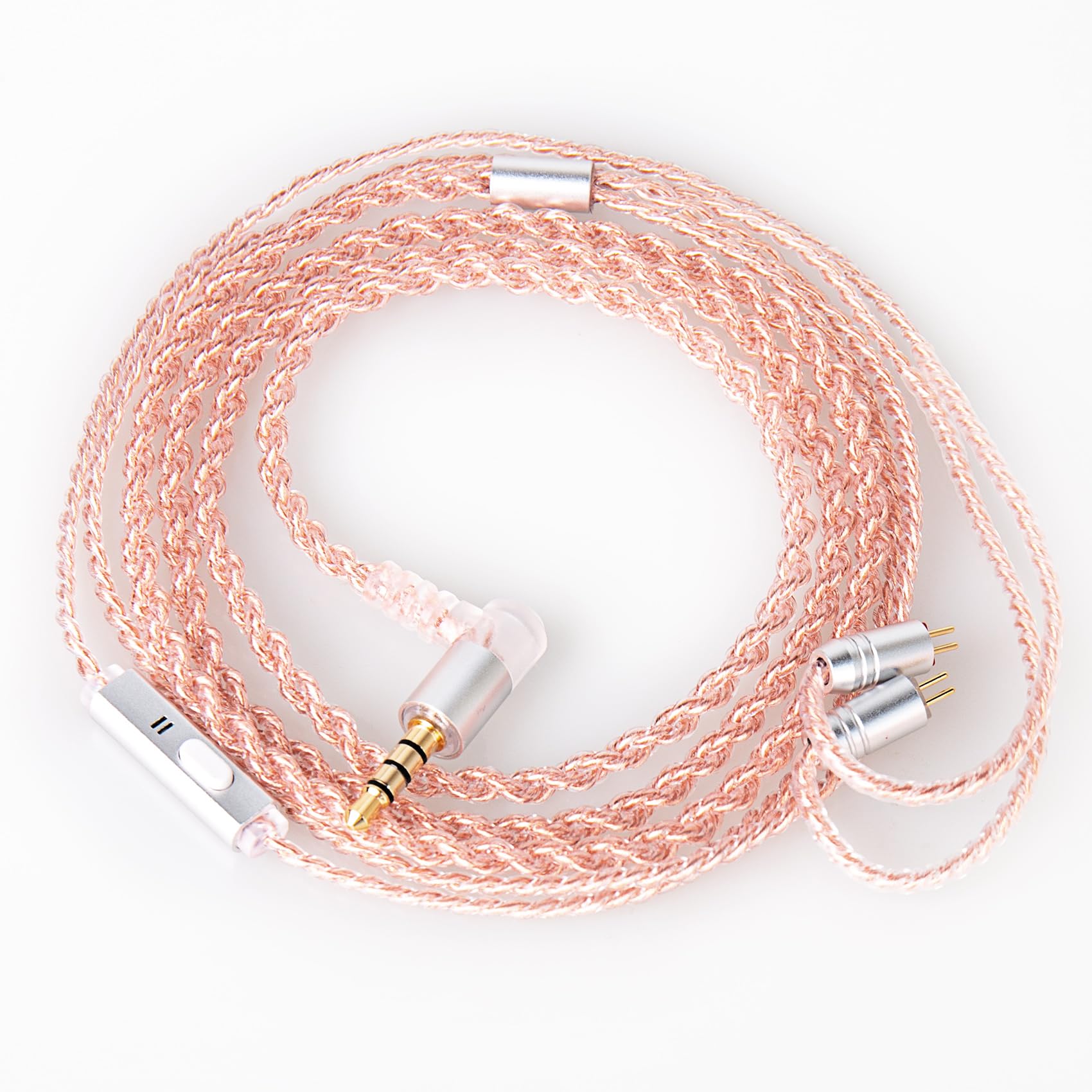 KZ CCA 2PIN IEM Earphone Cable, 4 Core High-Purity Copper Twisted IEMs Replacement Cable, Earbud Headphone Replacement Copper Extension Cable for KZ ZST ZSTX EDX ES4 AS10 CCA C10 C16 TRN V80 V90