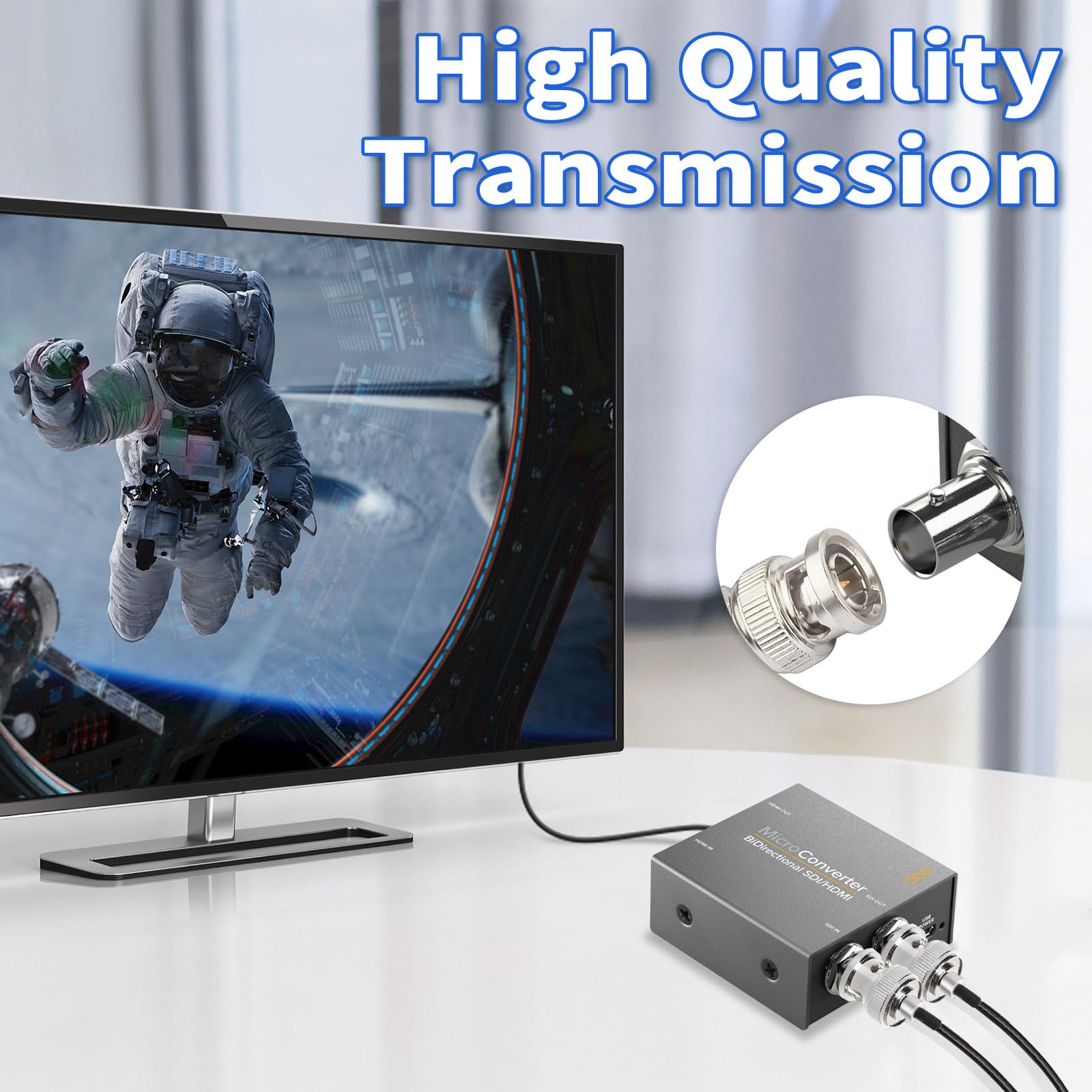 Superbat 2ft BNC Male to Male HD HDSDI 3G 4K 6K Video Cable for Splitter Converter Monitor Switcher, Supports HD-SDI/3G-SDI Video (2-Pack)