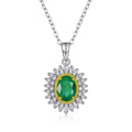 Natural Emerald Pendant Feminine Minority Design Jewelry S925 Silver Chain