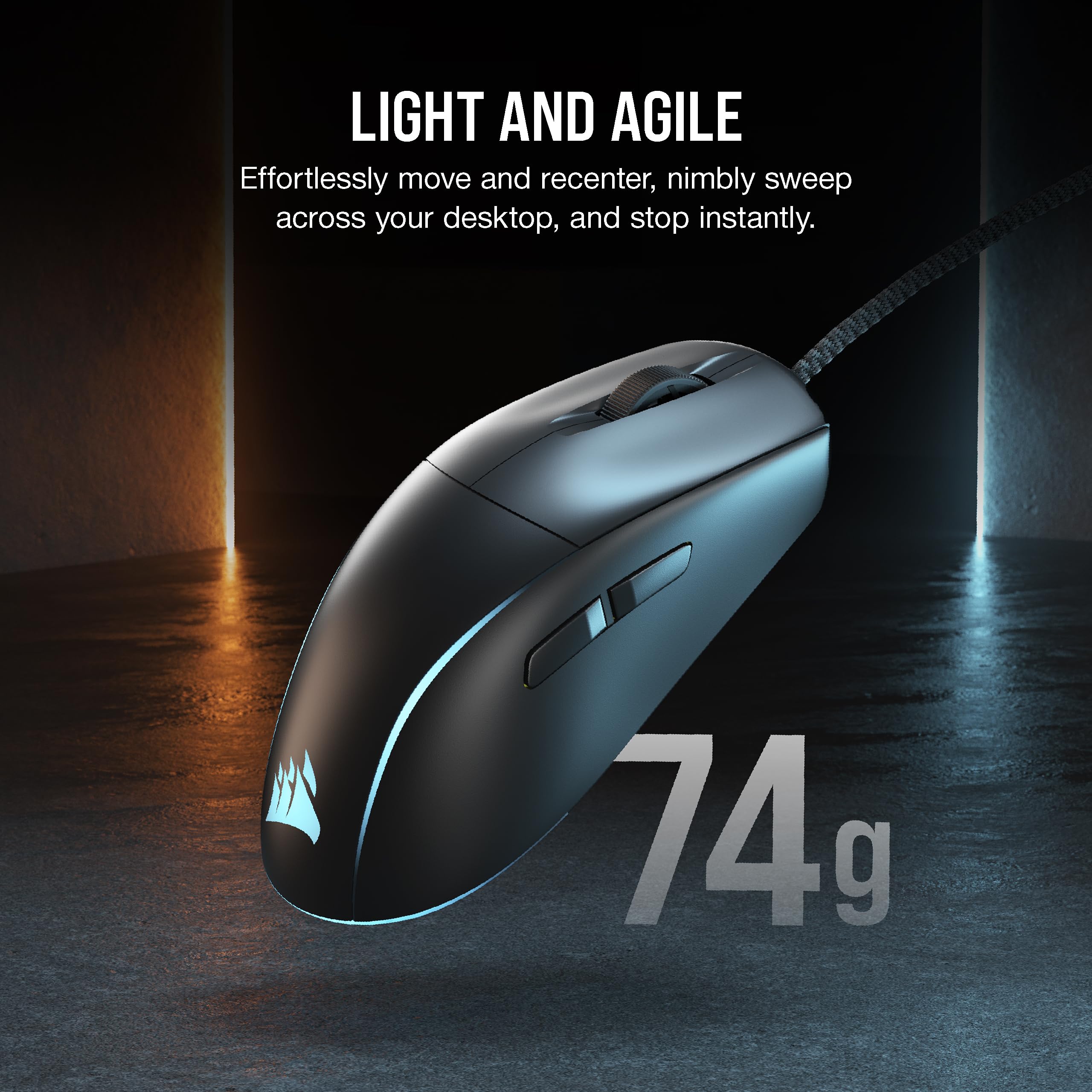 Corsair M75 Wireless Gaming Mouse - 26,000 DPI, Lightweight FPS Design, Swappable Side Buttons, iCUE Compatible, Black