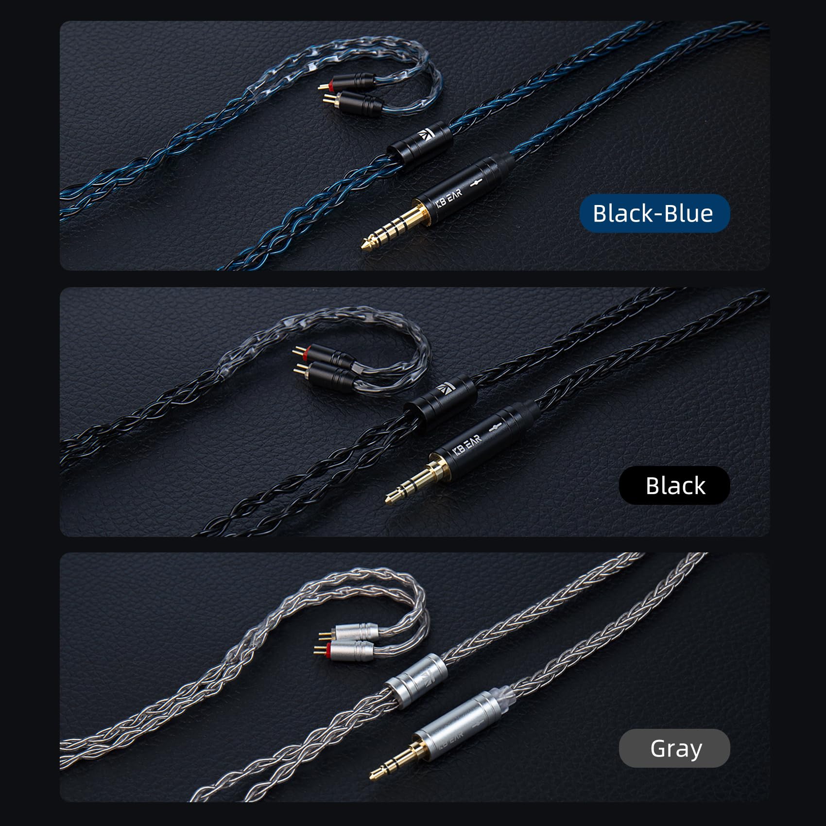 KBEAR ST16 Plus Long IEMs Earphone Cable with QDC-Type Pin for KZ ZSN/ZSN PRO /EDX PRO/ZS10 PRO/ZSN PRO X/ZS12 PRO X/ZSX/ZAS/ZVX/AS16/ZAR/DQS/ASX/D-Fi/Castor/PR2/PR3/ZEX CCA CRA/C12/C10PRO (QDC 3.5MM)