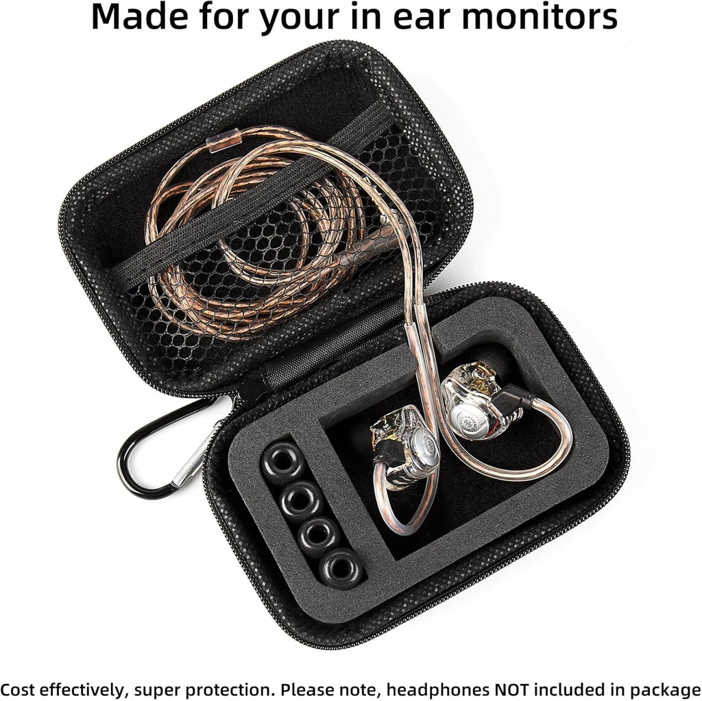 Estuche IEM KZ ZS10 Pro para monitor intrauricular, estuche para auriculares CCZ ZC02 con mosquetón, bolsa de almacenamiento de viaje EVA para CCA CRA, Shure SE215, Moondrop Chu, CCZ Melody, KBEAR KS1