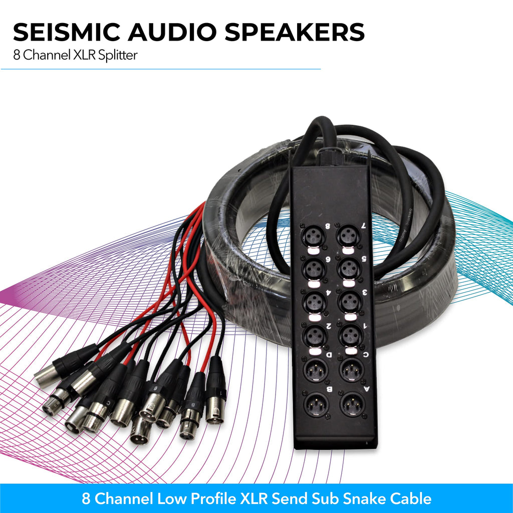 Seismic Audio Speakers 12 Channel Low Profile XLR Send Circuit Board Snake Cable, XLR Splitter Cable, 100 Feet