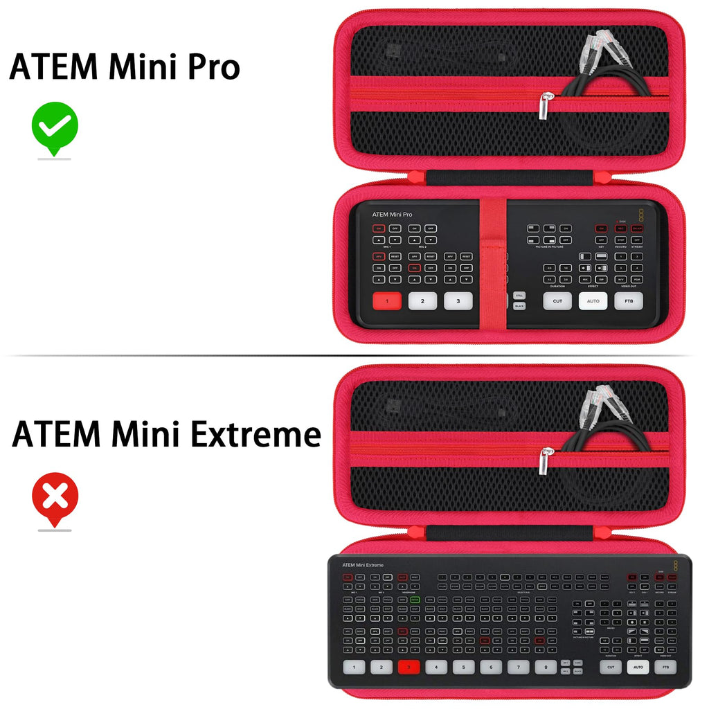 co2CREA Hard Carrying Case Compatible with Blackmagic Design ATEM Mini Extreme & ATEM Mini Extreme ISO, Protective Storage Case for ATEM Switcher HDMI Live Stream Video Mixer