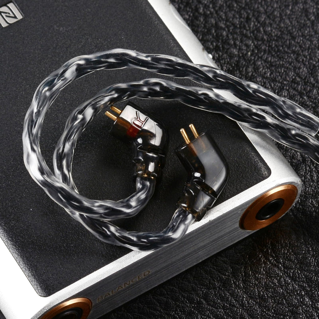 IEM Upgrade Cable, 16 Core Silver Plated Earphone Upgraded Cords, QDC-C Pin 1.5m in Ear Monitor Cable for KZ ZS10 ZSN PRO AS16 CCA CRA C12(Recessed 2pin 3.5mm 4.9ft) Black