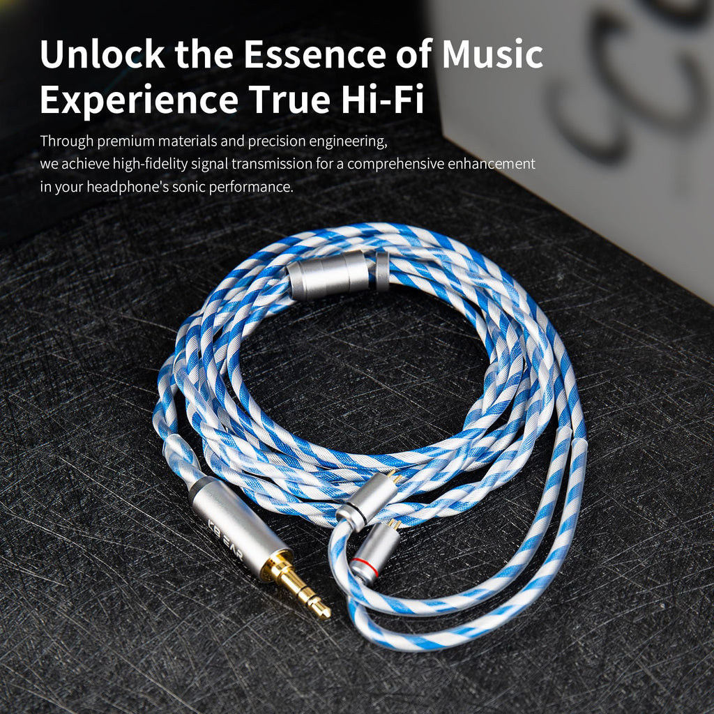 KBEAR P34 IEM Cable, 5N 2-Strands 98-Core OFC Silver-Plated HiFi Earphone Upgrade 2Pin Cable, Interchangeable 3.5mm/4.4mm Plug, in Ear Monitors Headphones Replacement Wire for Audiophile Musician