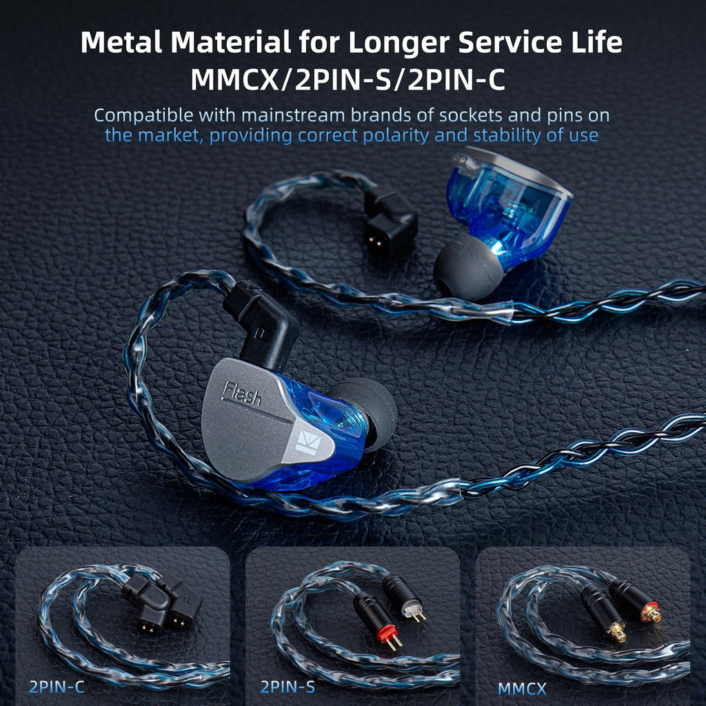 KZ CCA 2PIN IEM Earphone Cable, 4 Core High-Purity Copper Twisted IEMs Replacement Cable, Earbud Headphone Replacement Copper Extension Cable for KZ ZST ZSTX EDX ES4 AS10 CCA C10 C16 TRN V80 V90