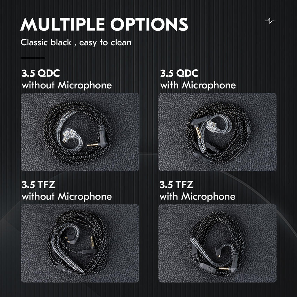 KZ ZS10 PRO Cable 2M IEM Cable in Ear Monitor Cable with 3.5mm Plug for KZ ZS 10 PRO/ZS10 PRO X/EDX PRO/ZAR/Castor/ZSN PRO/ZSN PRO X/ES4/ZSR//ZS10 PRO 2/ZS12 PRO X (3.5mm Without Mic, QDC)