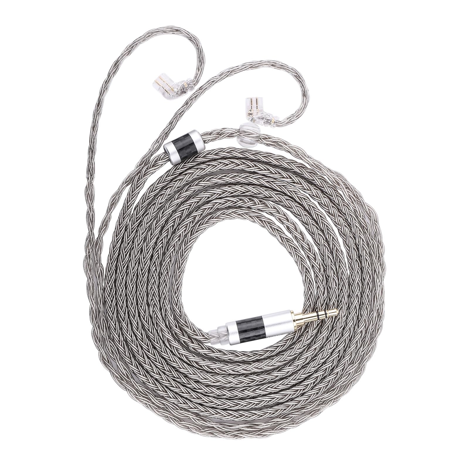 Linsoul Tripowin Zonie IEM Cable, 2m Long Earbud Cord, 16 Core Silver Plated Earphone Cable, in Ear Monitor Wire for Audiophile Musician (2Pin)