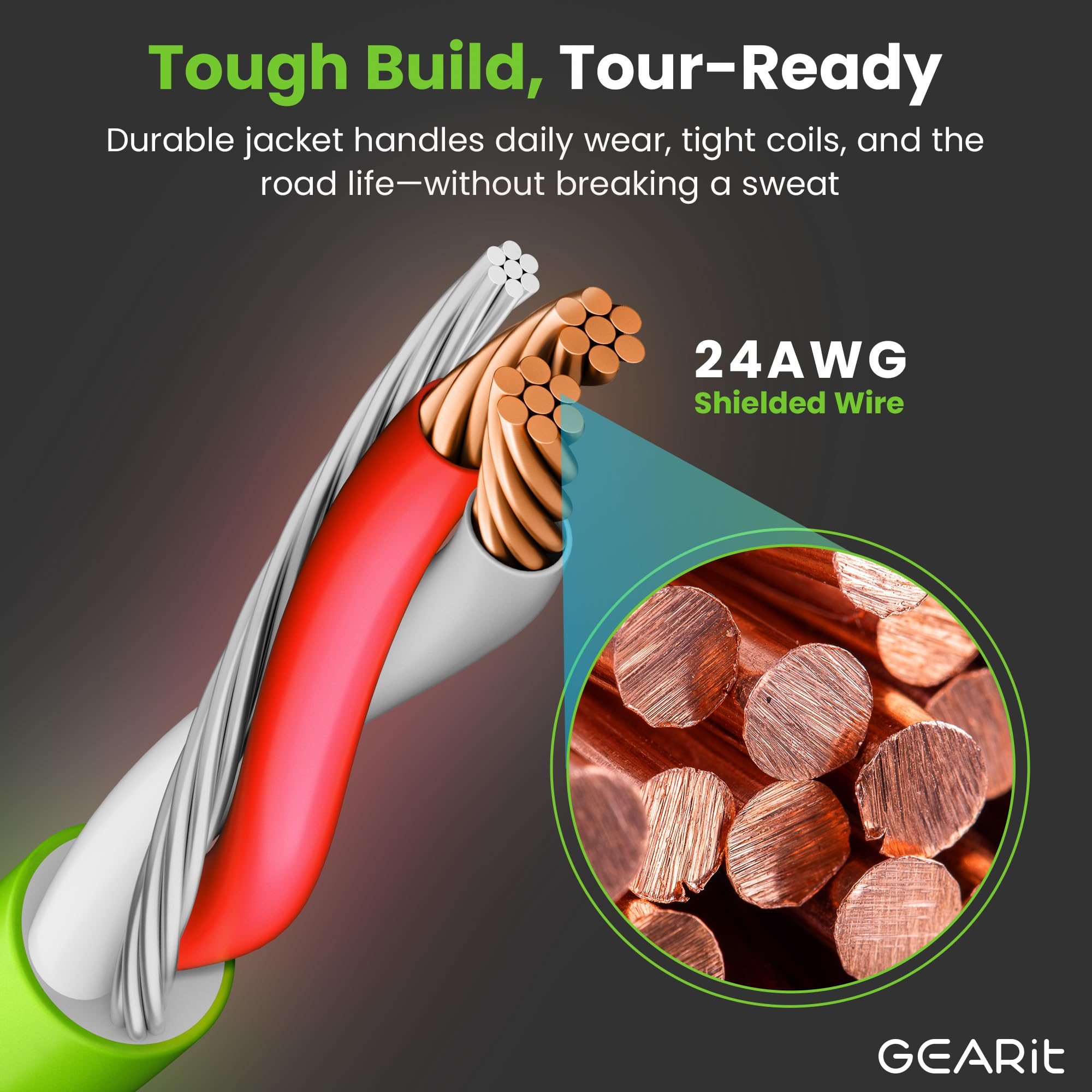 GearIT 8-Channel XLR Snake Cable (50 ft) - 100% Oxygen-Free Copper Snake Wire, Channel Labels, Metal XLR Connectors for Pro Audio - 50 Feet