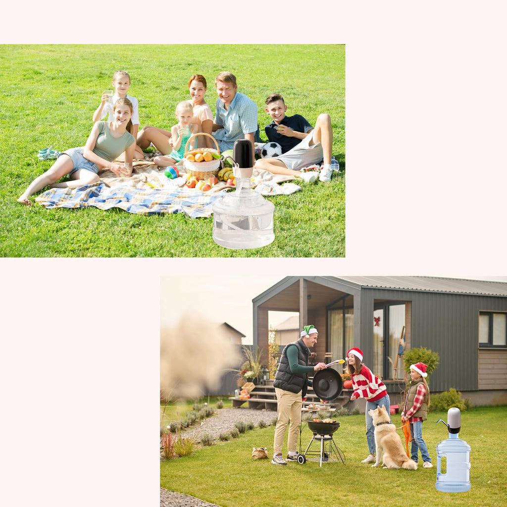 True Dual Water Pump 5 Gallon Water Dispenser,Portable High Battery Capacity USB Charging Water Jug Pump Easy to Use Water Dispenser for 5 Gallon Bottle Camping