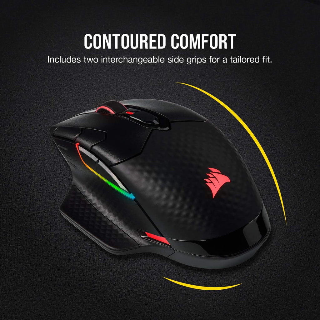 Corsair Dark CORE RGB PRO SE Wireless FPS/MOBA Gaming Mouse with Qi Charging – 18,000 DPI – 8 Programmable Buttons – Sub-1ms Wireless – iCUE Compatible – PC, Mac, PS5, PS4, Xbox – Black