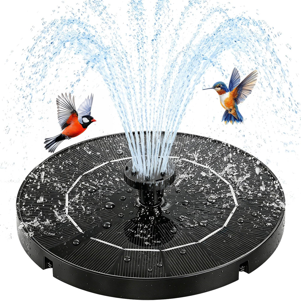Solar Fountain Water Pump for Bird Bath, New Upgraded Mini Solar Powered Fountain Pump 1.5W Free Standing Solar Panel Kit Water Fountain for Garden, Pond, Pool, and Outdoor