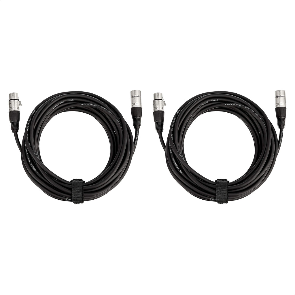 Amazon Basics XLR Male to Female Microphone Cable for Speaker or PA System, Recording Studio, All Copper Conductors, Low Noise Shielding, 6MM PVC Jacket, 6 Foot, Black