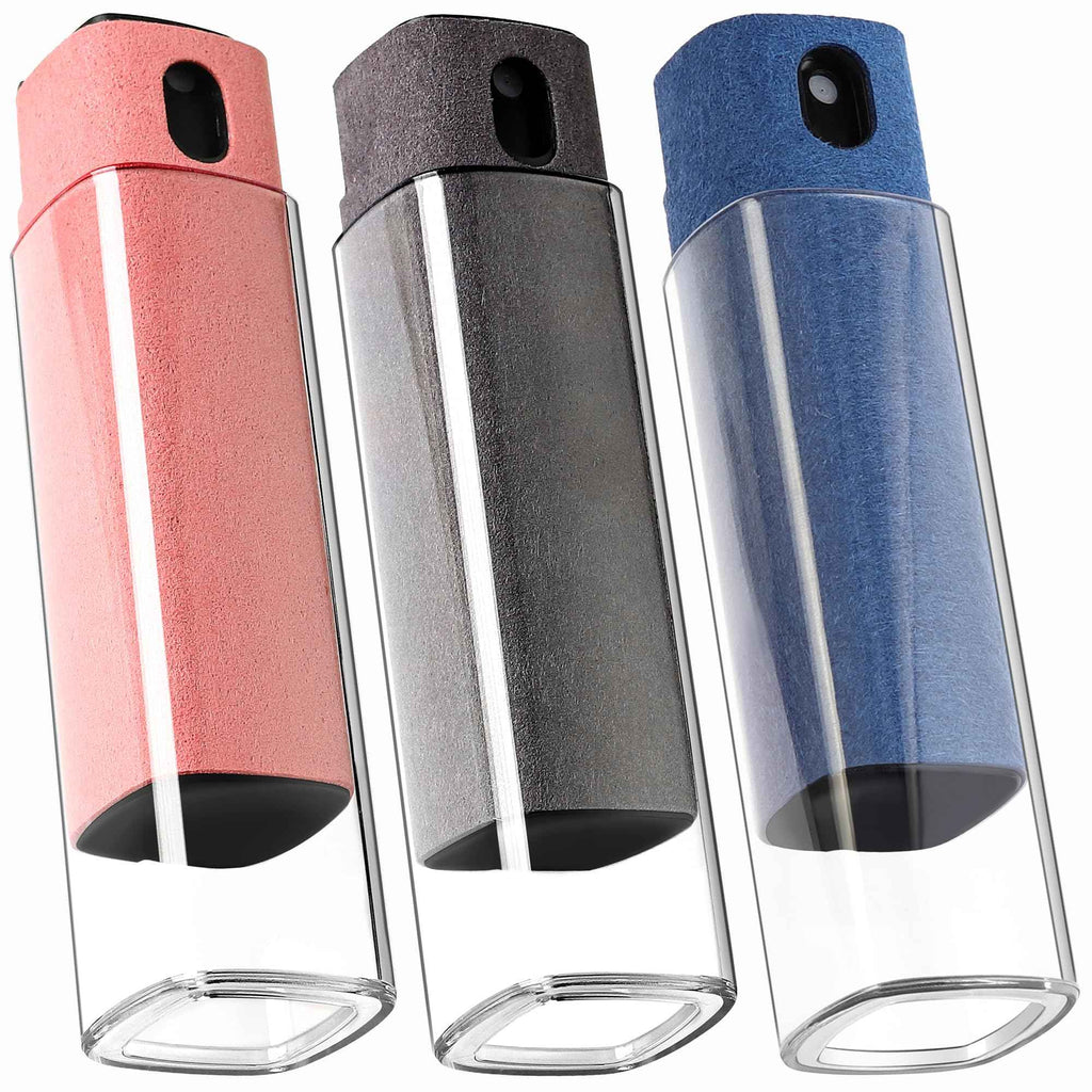CUIUD Touchscreen Screen Cleaner Kit 2 Pcs, Phone, Tablet and Car Screen Cleaner, Two in One Spray and Microfiber Cloth(Grey&Pink)