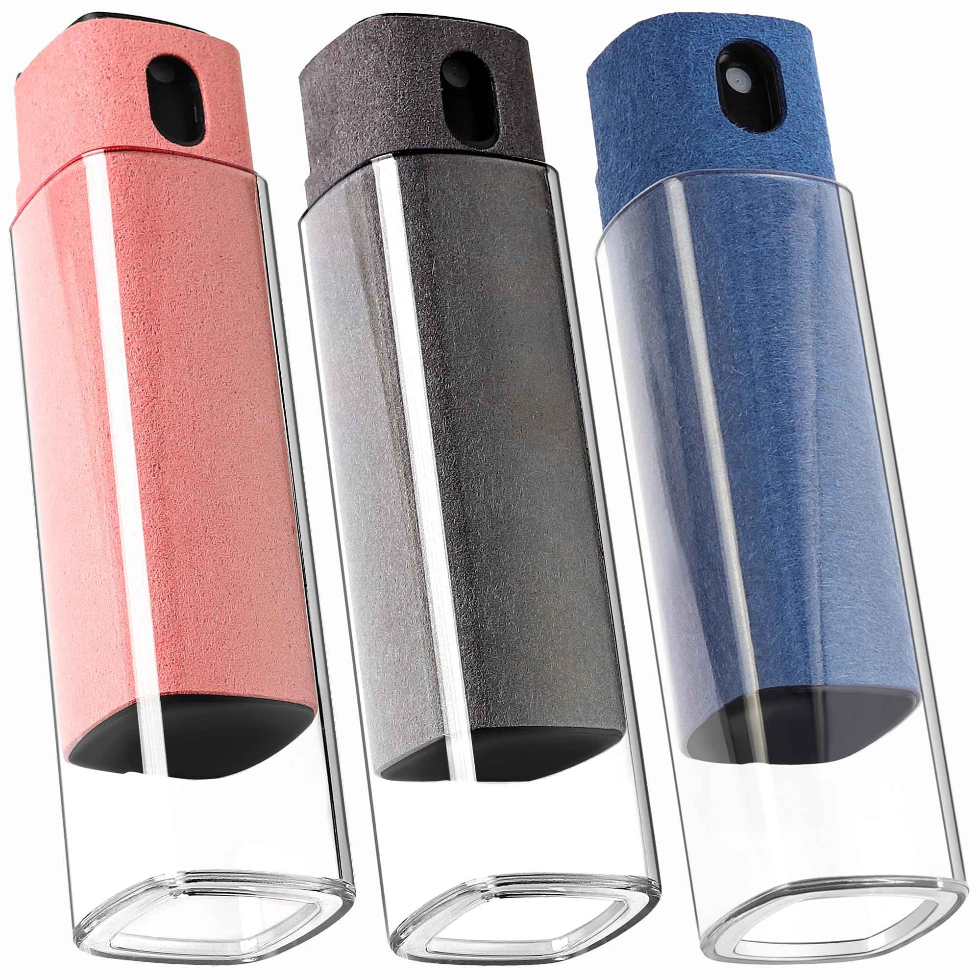CUIUD Touchscreen Screen Cleaner Kit 2 Pcs, Phone, Tablet and Car Screen Cleaner, Two in One Spray and Microfiber Cloth(Grey&Pink)