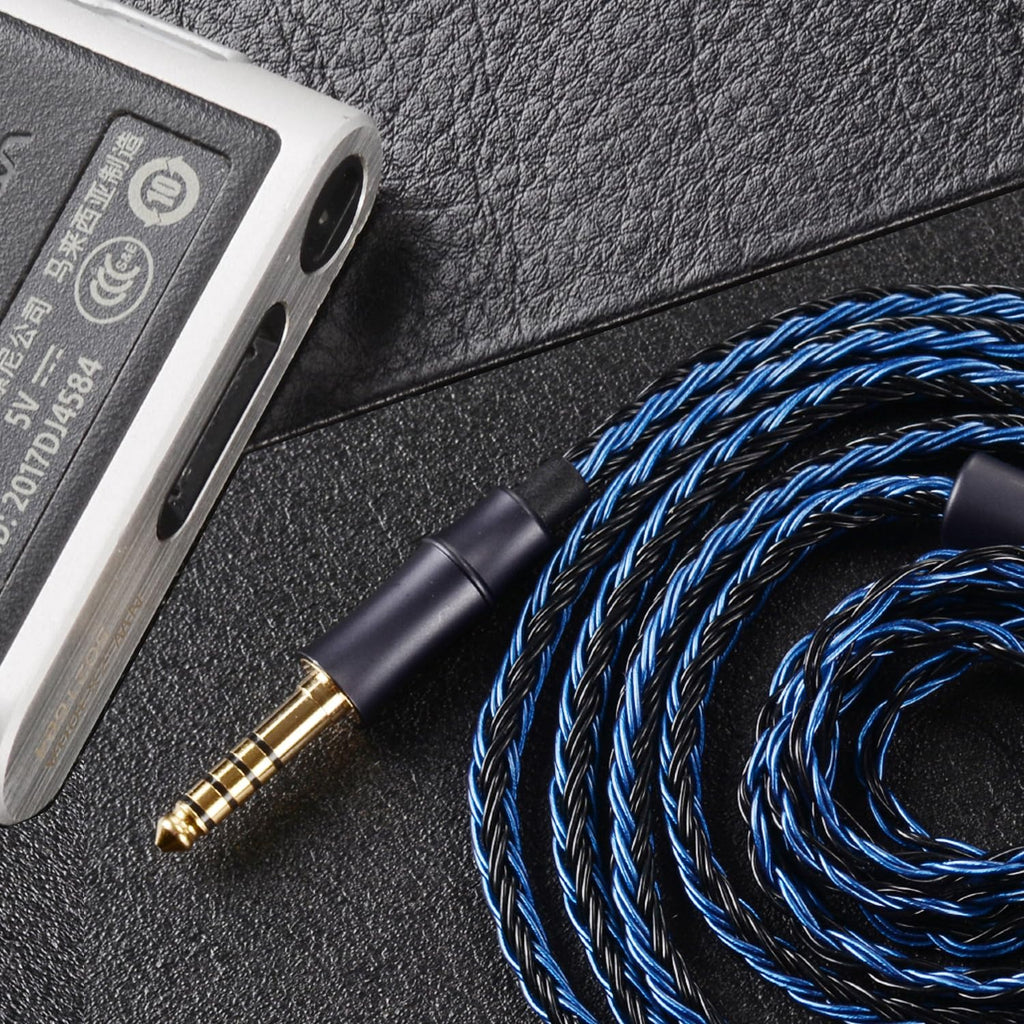IEM Upgrade Cable, 16 Core Silver Plated Earphone Upgraded Cords, QDC-C Pin 1.5m in Ear Monitor Cable for KZ ZS10 ZSN PRO AS16 CCA CRA C12(Recessed 2pin 3.5mm 4.9ft) Black
