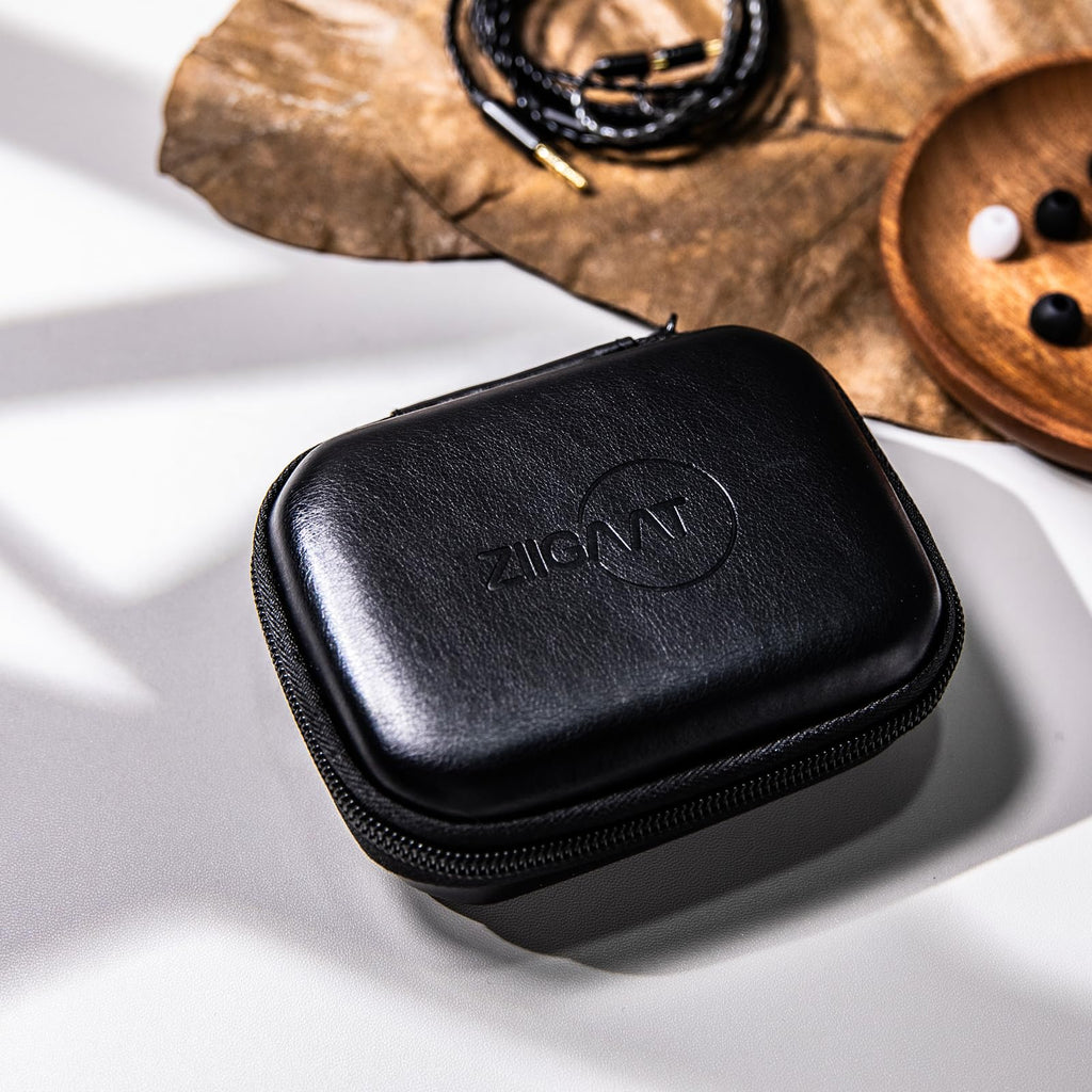 Linsoul ZiiGaat PELLEPOD Leather Earbud Case, Waterproof IEM Storage Box, Hard Carrying Bag, Protective Storage Box, Fit for Earphone ZS10 Pro, Zero: 2, EM6L, EW300, SuperMix 4, Orchestra Lite (Brown)