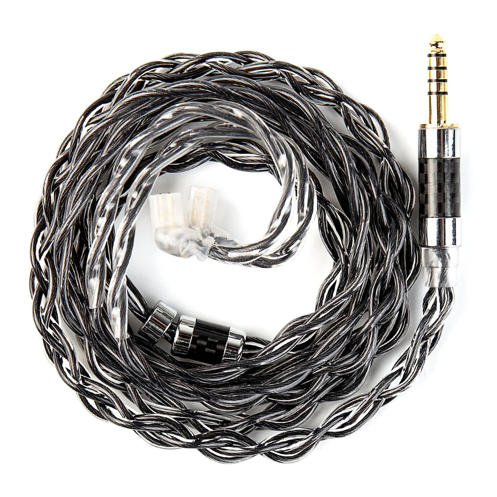KBEAR P34 IEM Cable, 5N 2-Strands 98-Core OFC Silver-Plated HiFi Earphone Upgrade 2Pin Cable, Interchangeable 3.5mm/4.4mm Plug, in Ear Monitors Headphones Replacement Wire for Audiophile Musician