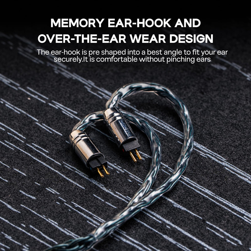 Linsoul Tripowin Zonie IEM Cable, 16 Core Silver Plated Earphone Upgraded Cords, 1.25m SPC in Ear Monitor Cable for 7hz Zero:2 Orchestra Lite Cadenza Hype4 Supermix4(2pin 0.78mm, 3.5mm)(Violet)