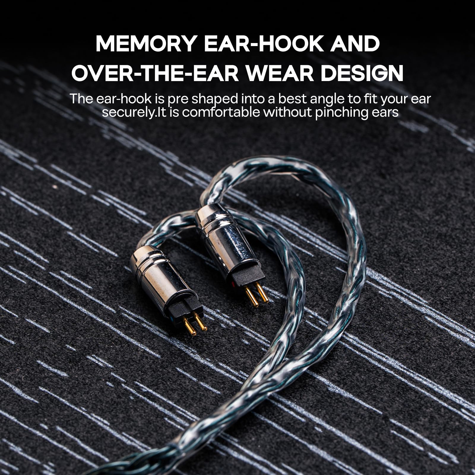 Linsoul Tripowin Zonie IEM Cable, 16 Core Silver Plated Earphone Upgraded Cords, 1.25m SPC in Ear Monitor Cable for 7hz Zero:2 Orchestra Lite Cadenza Hype4 Supermix4(2pin 0.78mm, 3.5mm)(Violet)