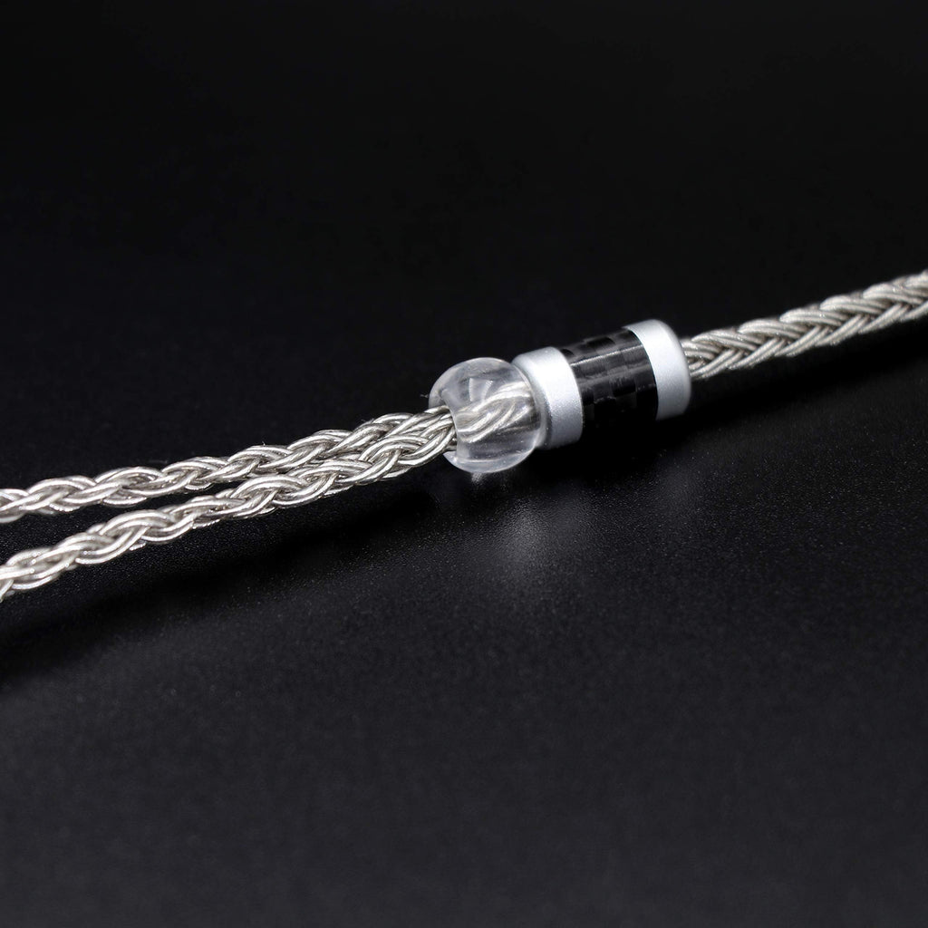Linsoul Tripowin Zonie IEM Cable, 16 Core Silver Plated Earphone Upgraded Cords, 1.25m SPC in Ear Monitor Cable for 7hz Zero:2 Orchestra Lite Cadenza Hype4 Supermix4(2pin 0.78mm, 4.4mm)(Grey)