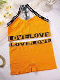 Women's Letter Print Beautiful Back Camisole Bra Set