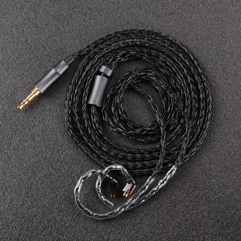 IEM Upgrade Cable, 16 Core Silver Plated Earphone Upgraded Cords, QDC-C Pin 1.5m in Ear Monitor Cable for KZ ZS10 ZSN PRO AS16 CCA CRA C12(Recessed 2pin 3.5mm 4.9ft) Black