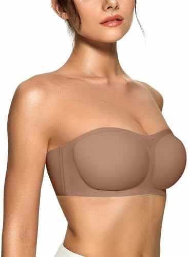 Womens Strapless Push-up Bandeau Bra