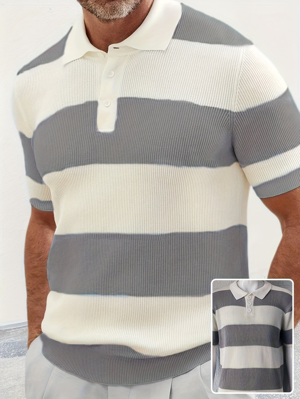 Mens Clothing Summer Fashion Lapel Sweater Short Sleeve Men Clothing Men Wears