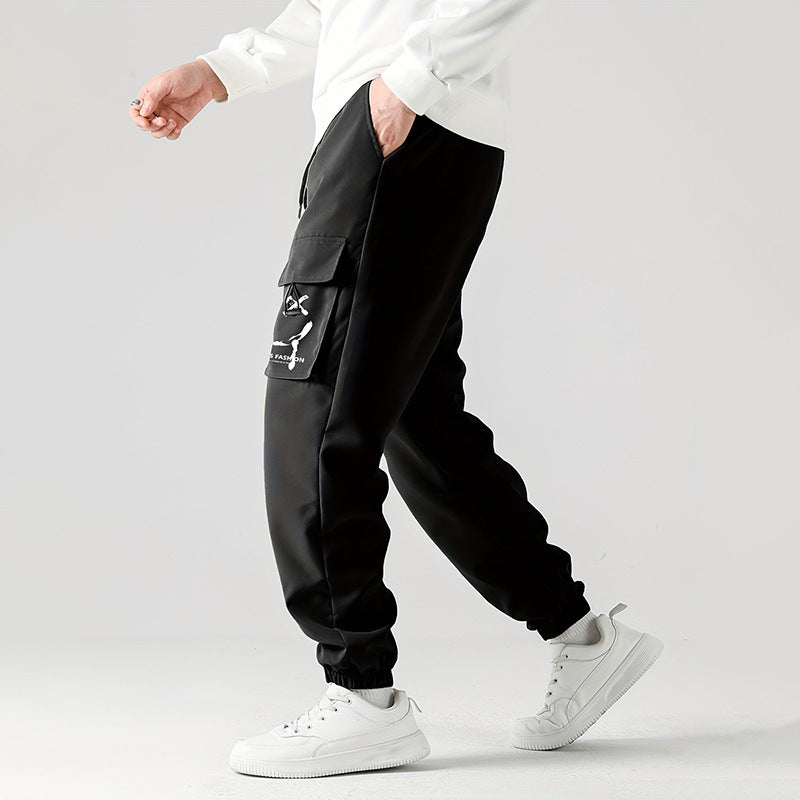 Straight Ankle Tied Wear-resistant Overalls Casual Pants